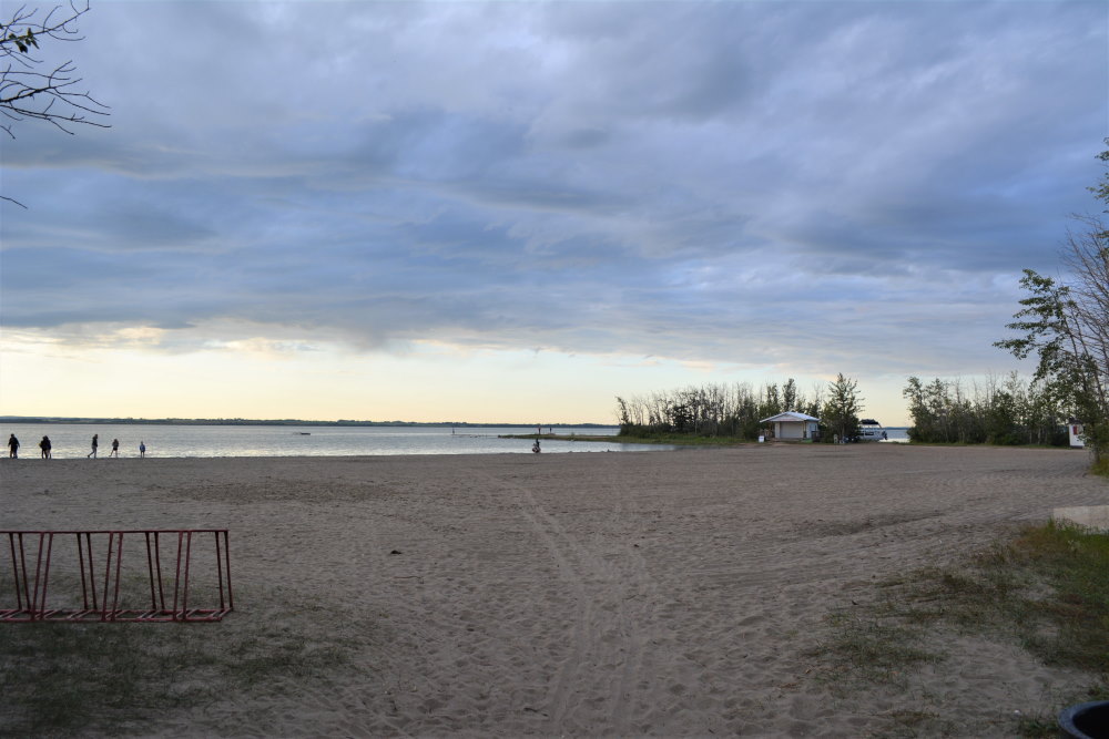 empty beach with overcastsky