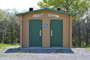 pit toilet facility at campground